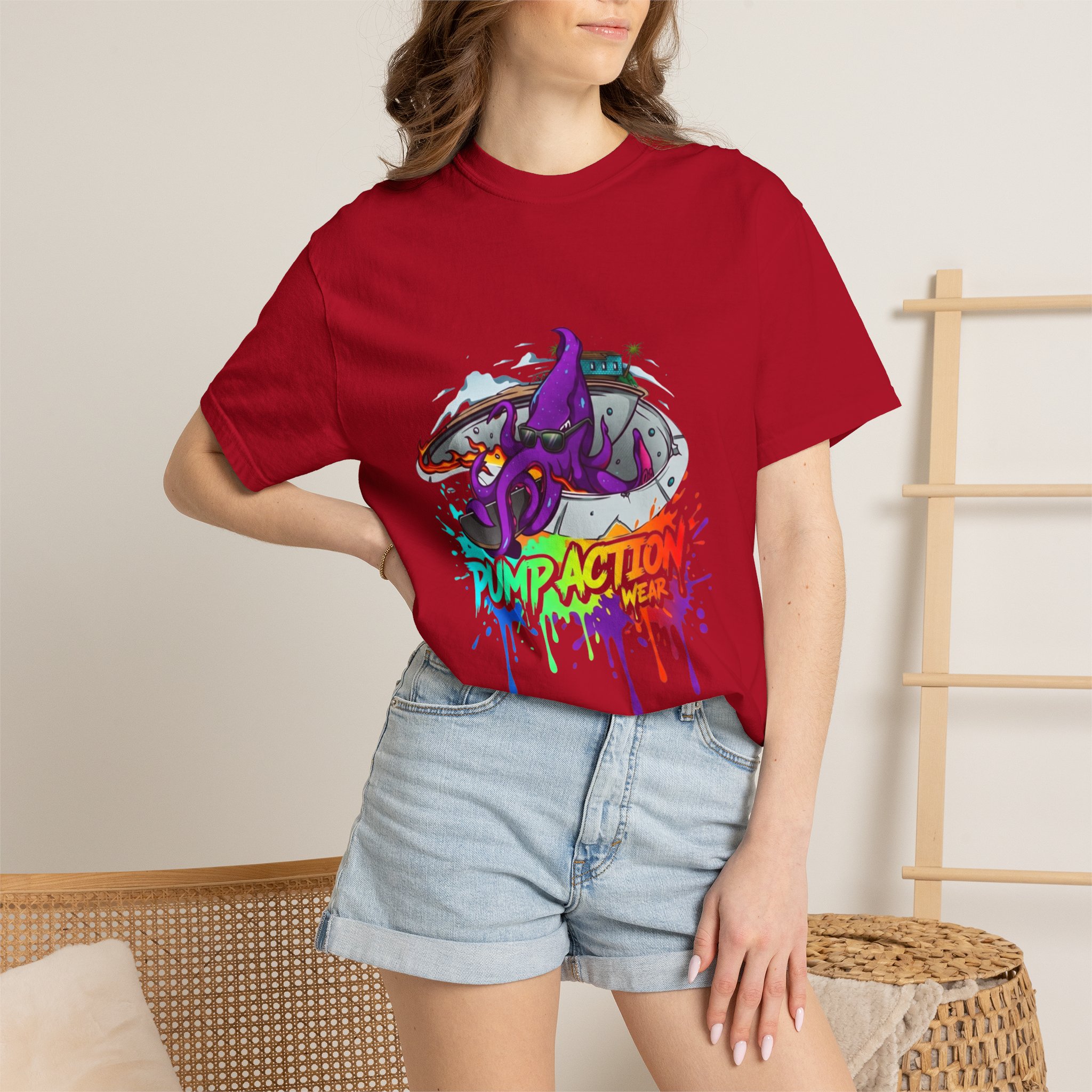 Octopus Graffiti T-Shirt — "Punk Action" Colorful Street Art Tee - Image 56