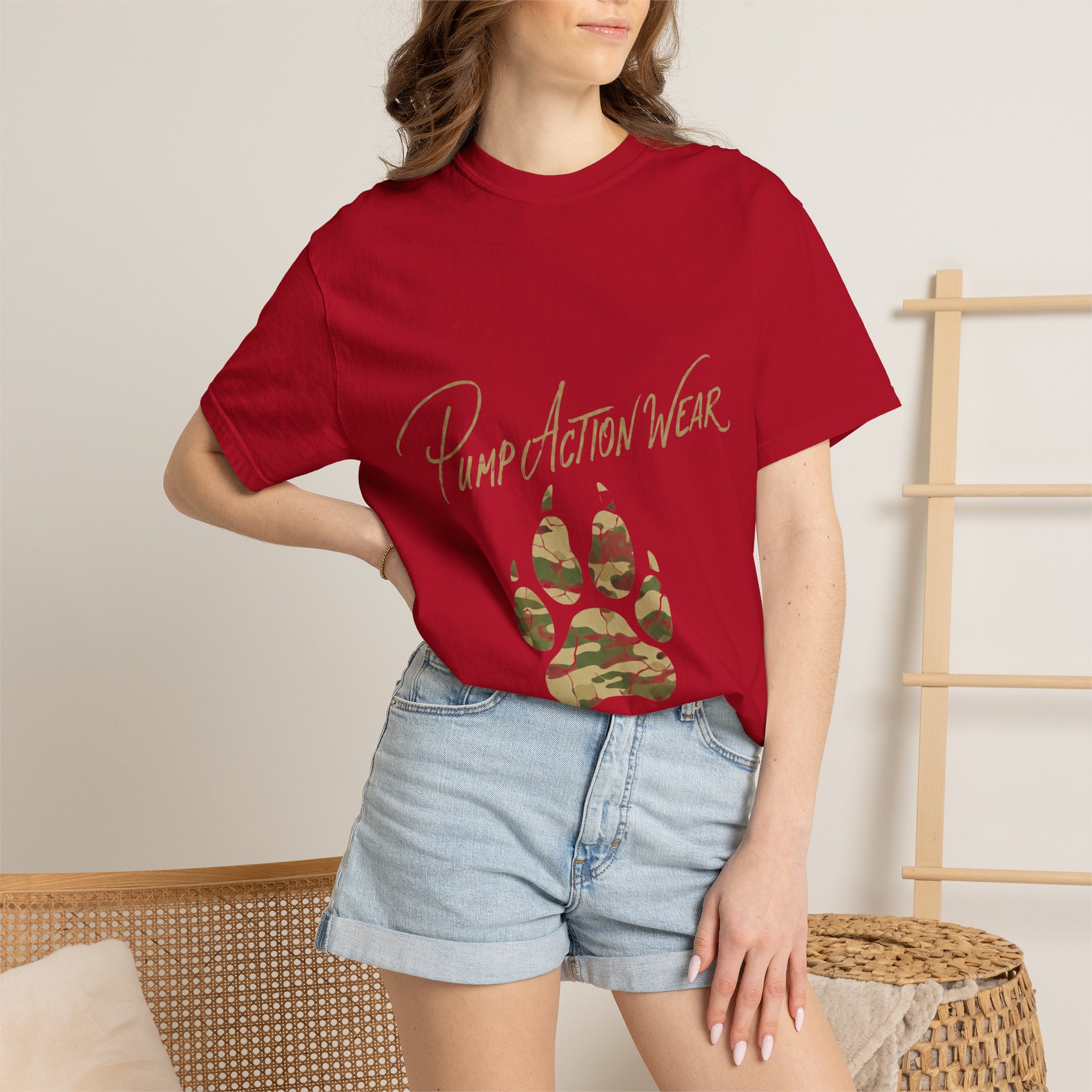 Paw Camo Tee — "Pump Action Wear" Graphic T-Shirt - Image 56