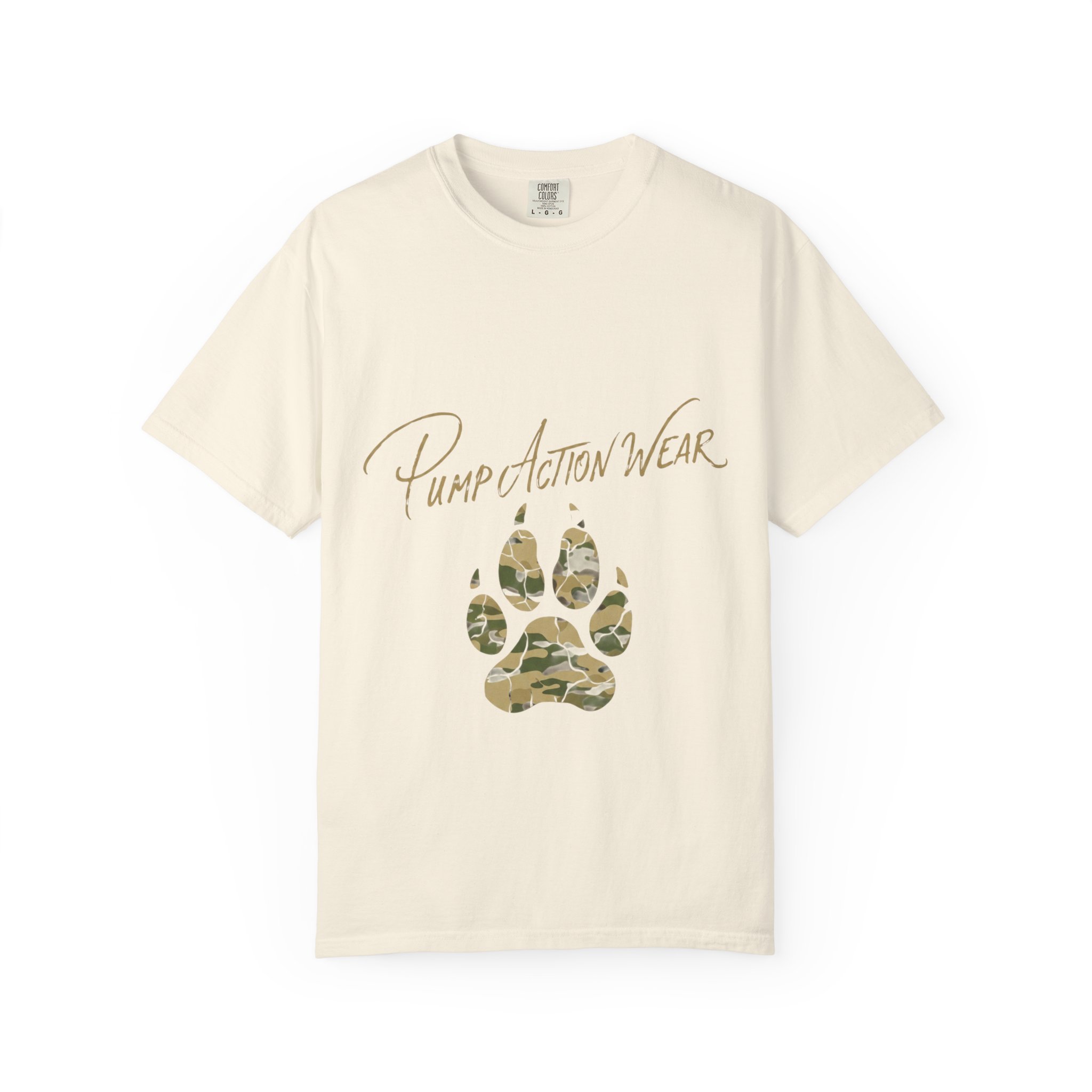 Paw Camo Tee — "Pump Action Wear" Graphic T-Shirt - Image 9