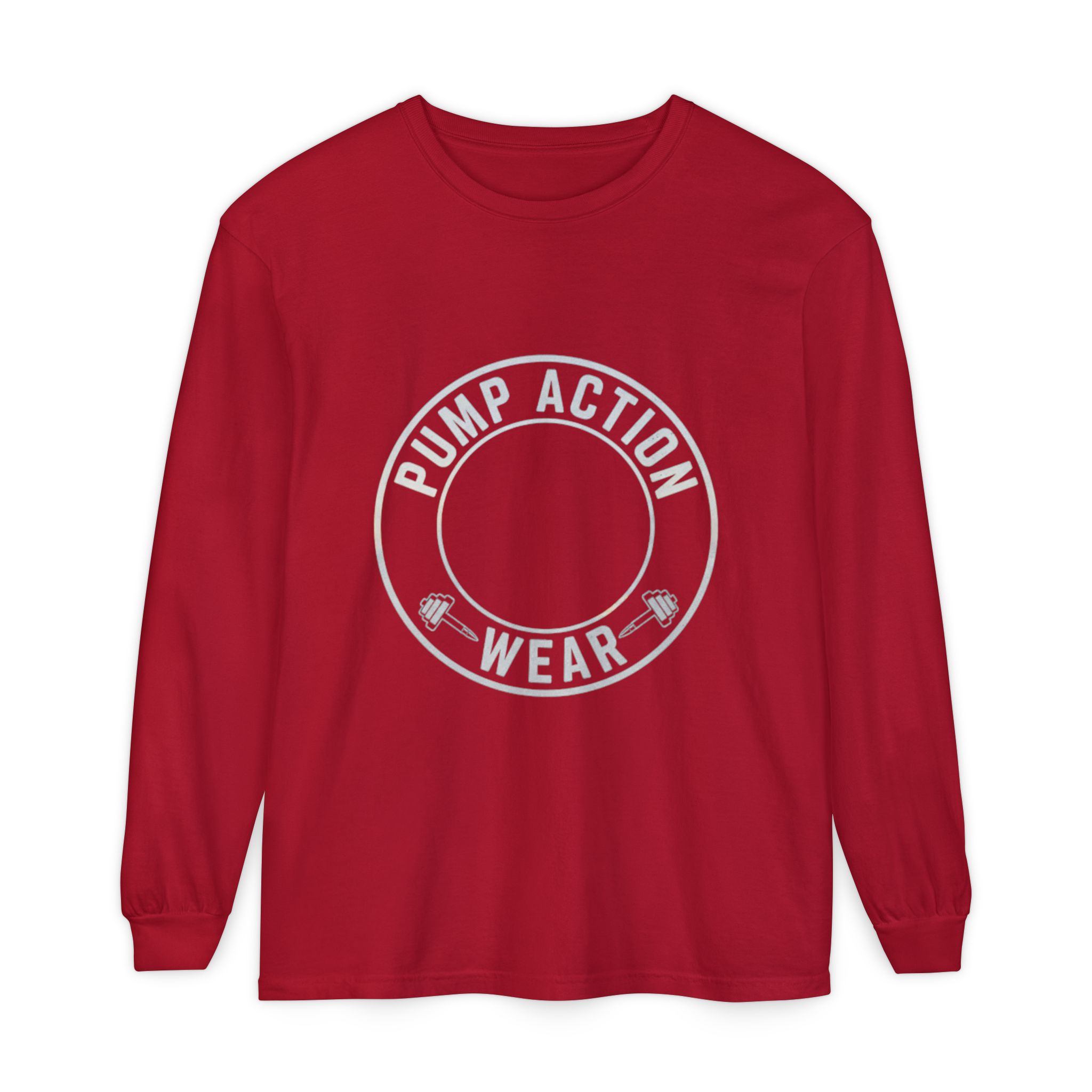 Pump Action Wear Long Sleeve Tee — Minimal Logo Casual Shirt - Image 65