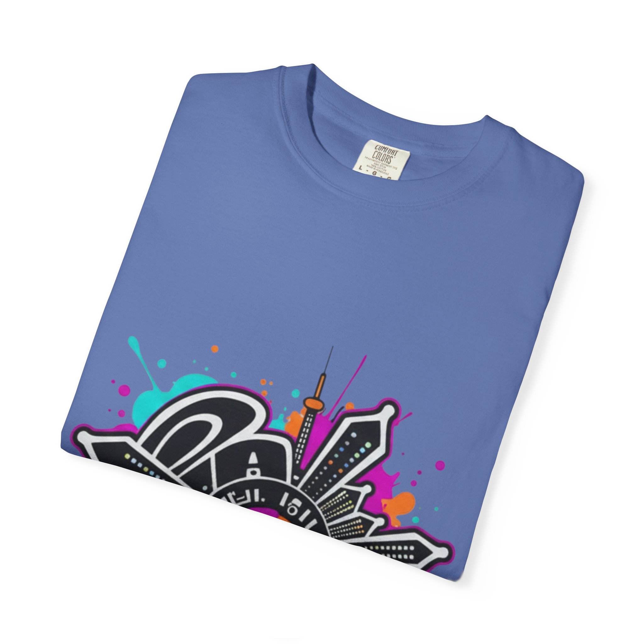Graffiti Cityscape T-Shirt — Punk Action Wear Graphic Tee - Image 31