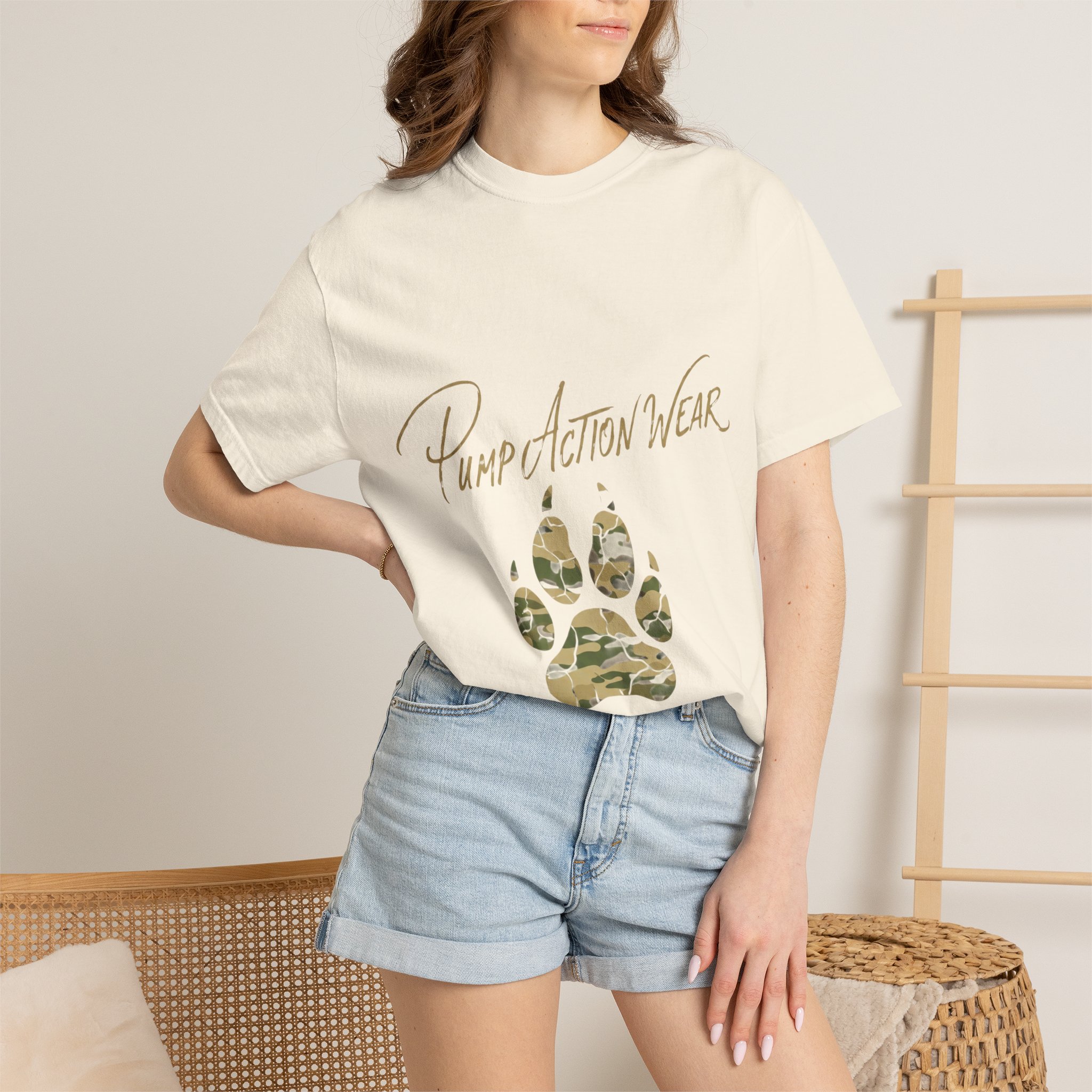 Paw Camo Tee — "Pump Action Wear" Graphic T-Shirt - Image 12