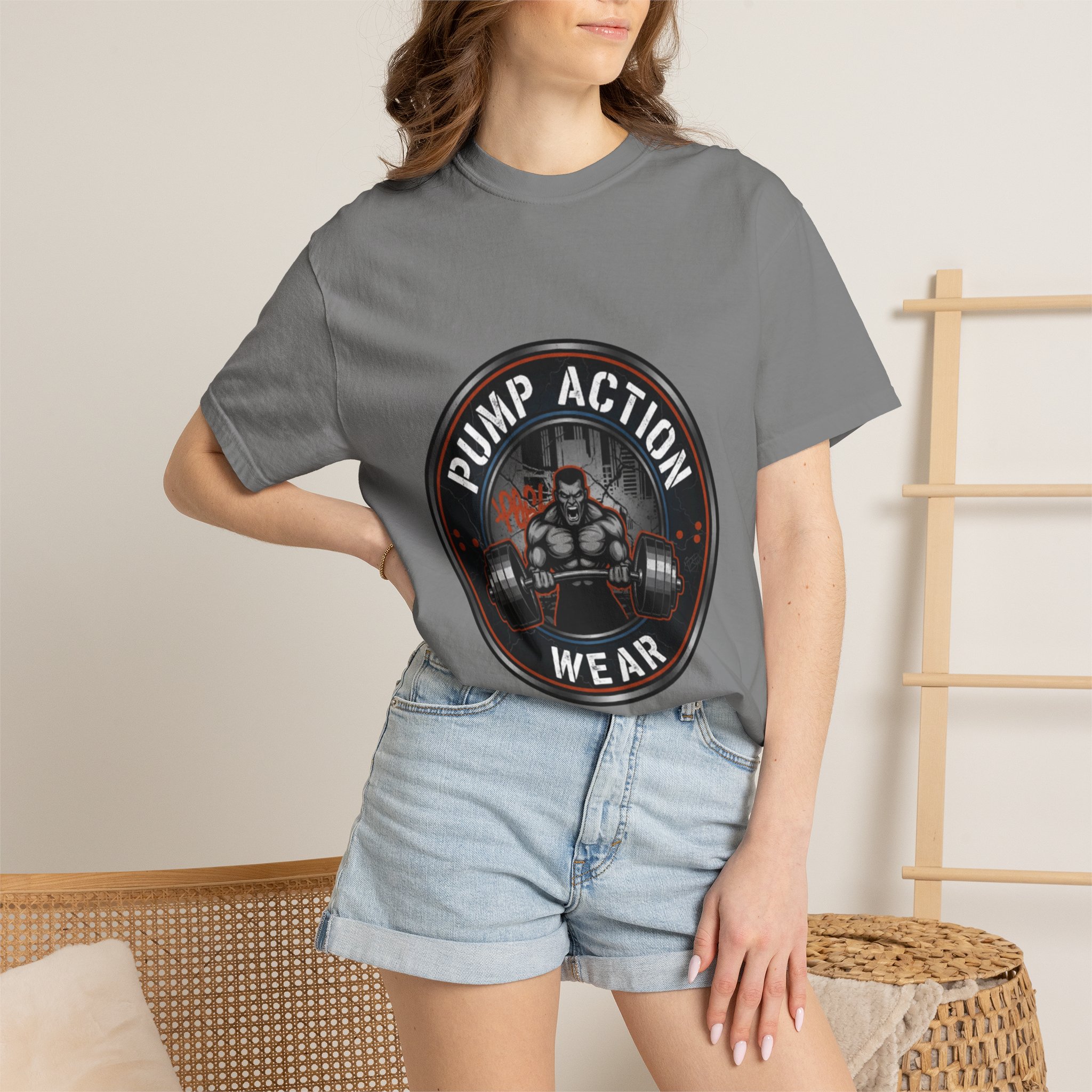 Gym T-Shirt — "Pump Action Wear" Muscle Weightlifting Tee - Image 24