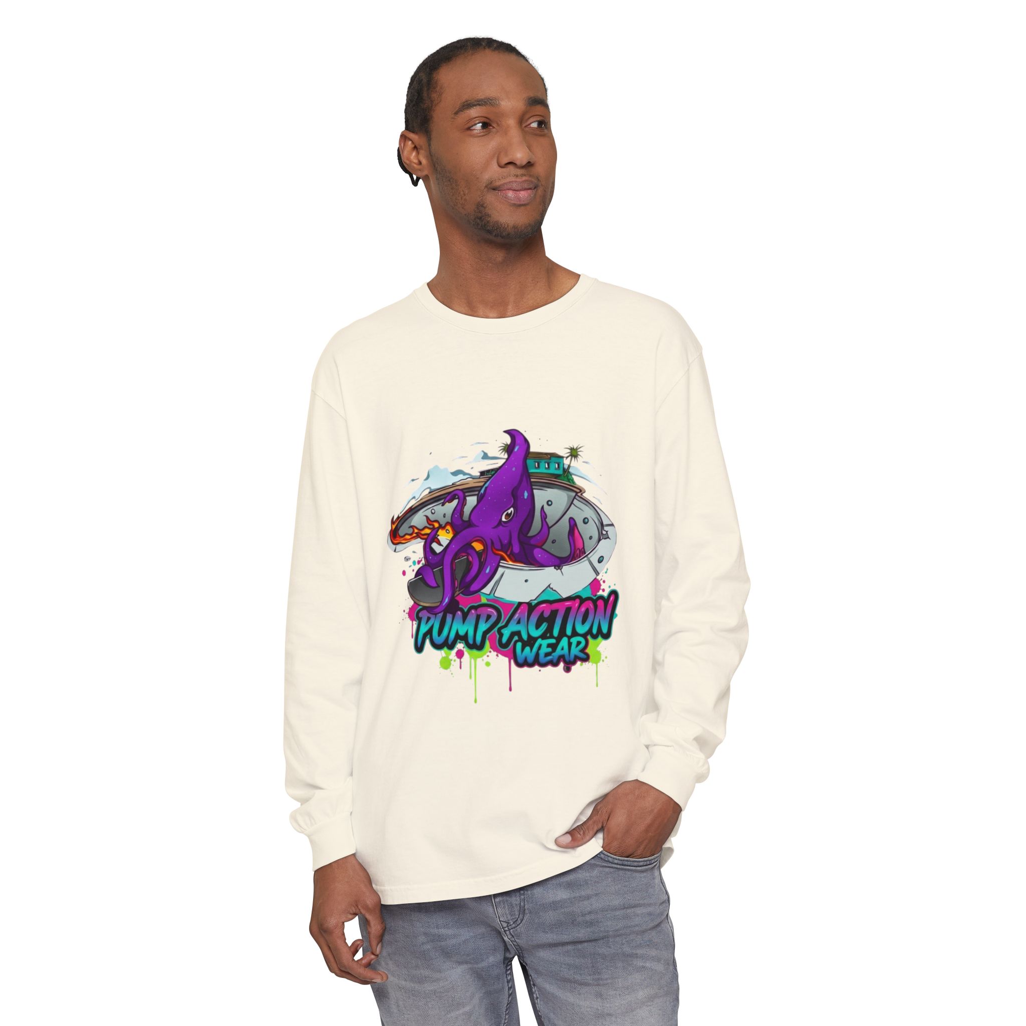 Octopus Skate Graphic Long Sleeve Tee - Image 19