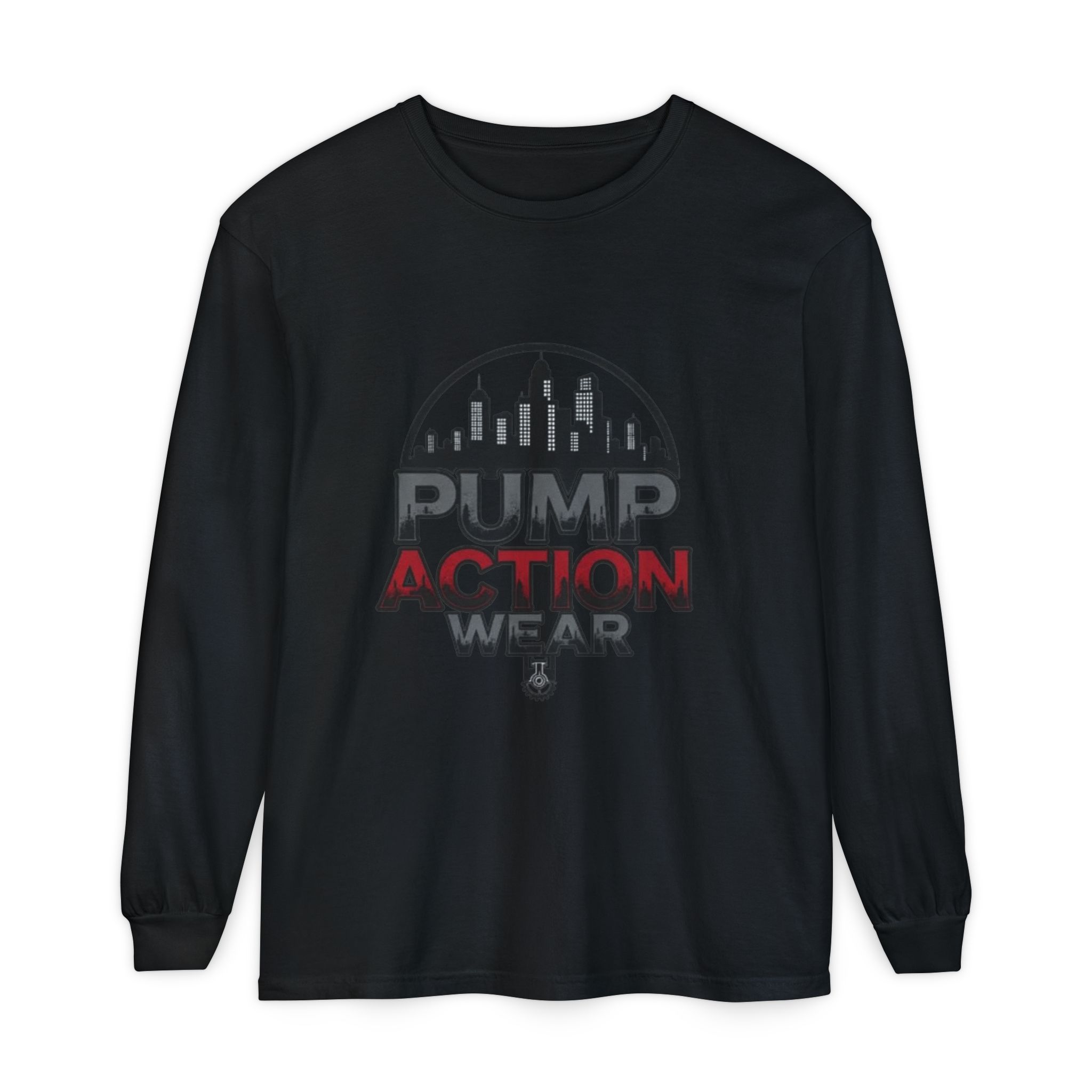 Pump Action Wear Long Sleeve Tee – Urban Skyline Graphic - Image 61