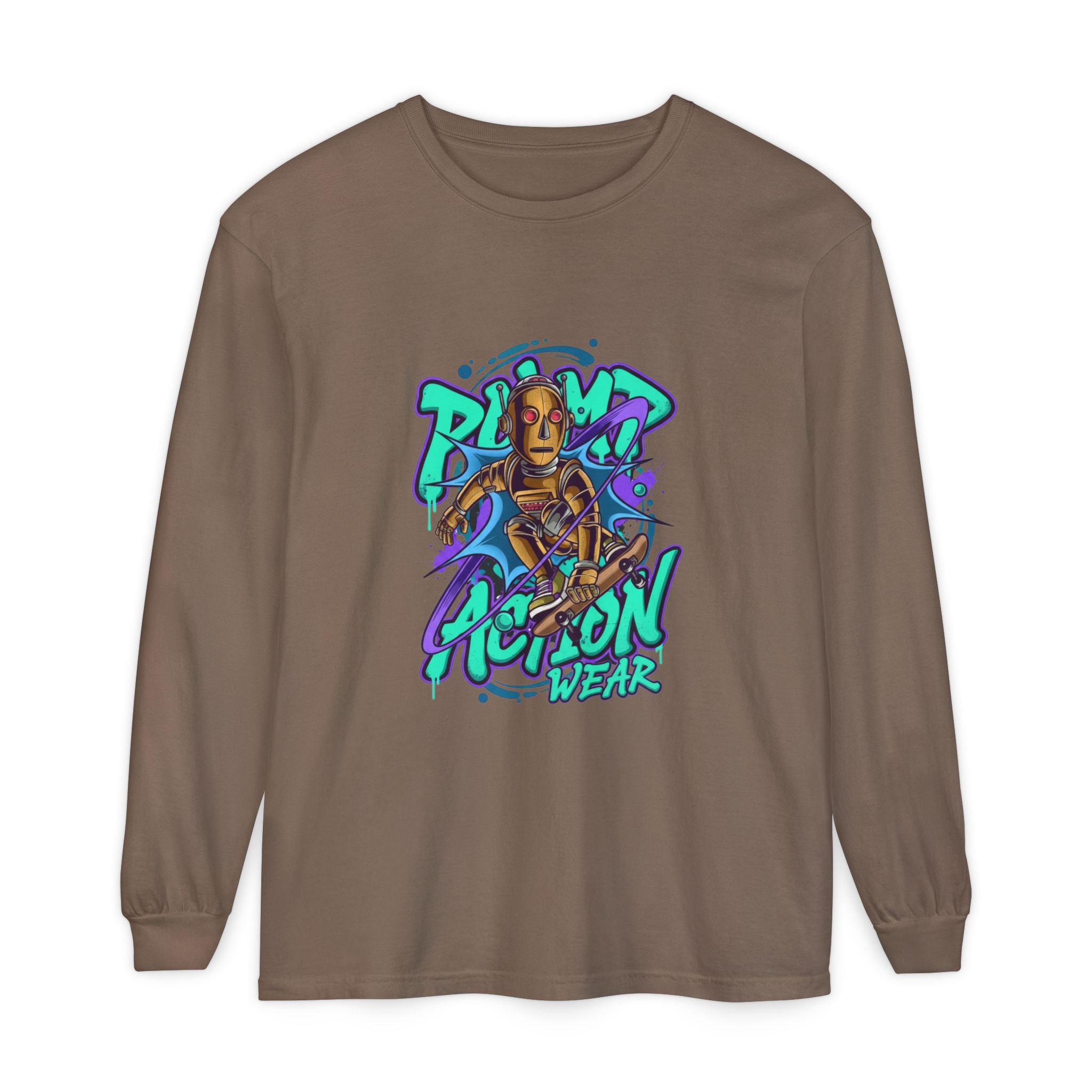 Retro Robot Graffiti Long Sleeve Tee - Image 21