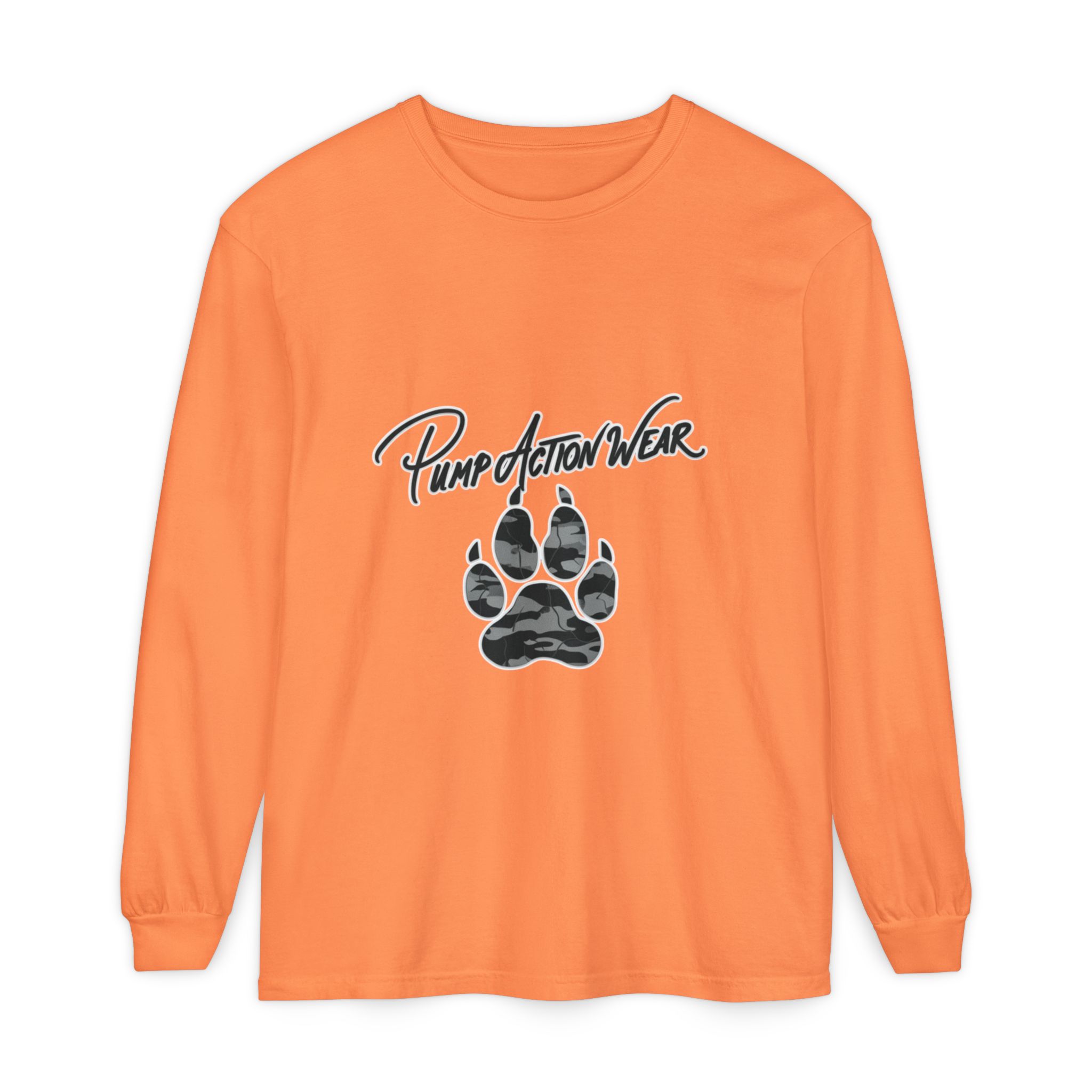 Long Sleeve T-Shirt — "Pump Action Wear" Paw Print Graphic - Image 5