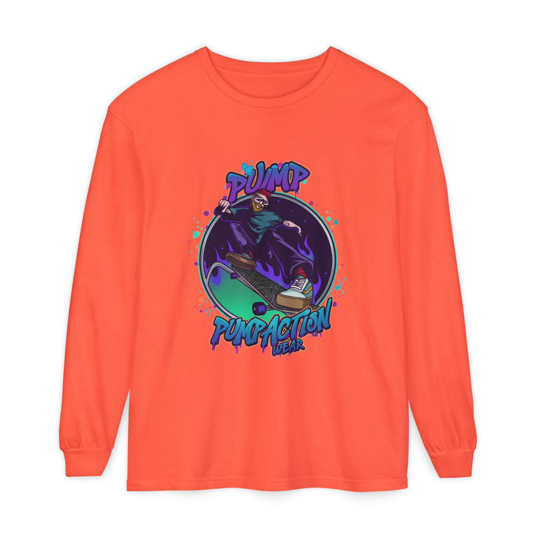 Pump Action Skateboard Long Sleeve Tee – Pump Action Graphic Shirt - Image 9