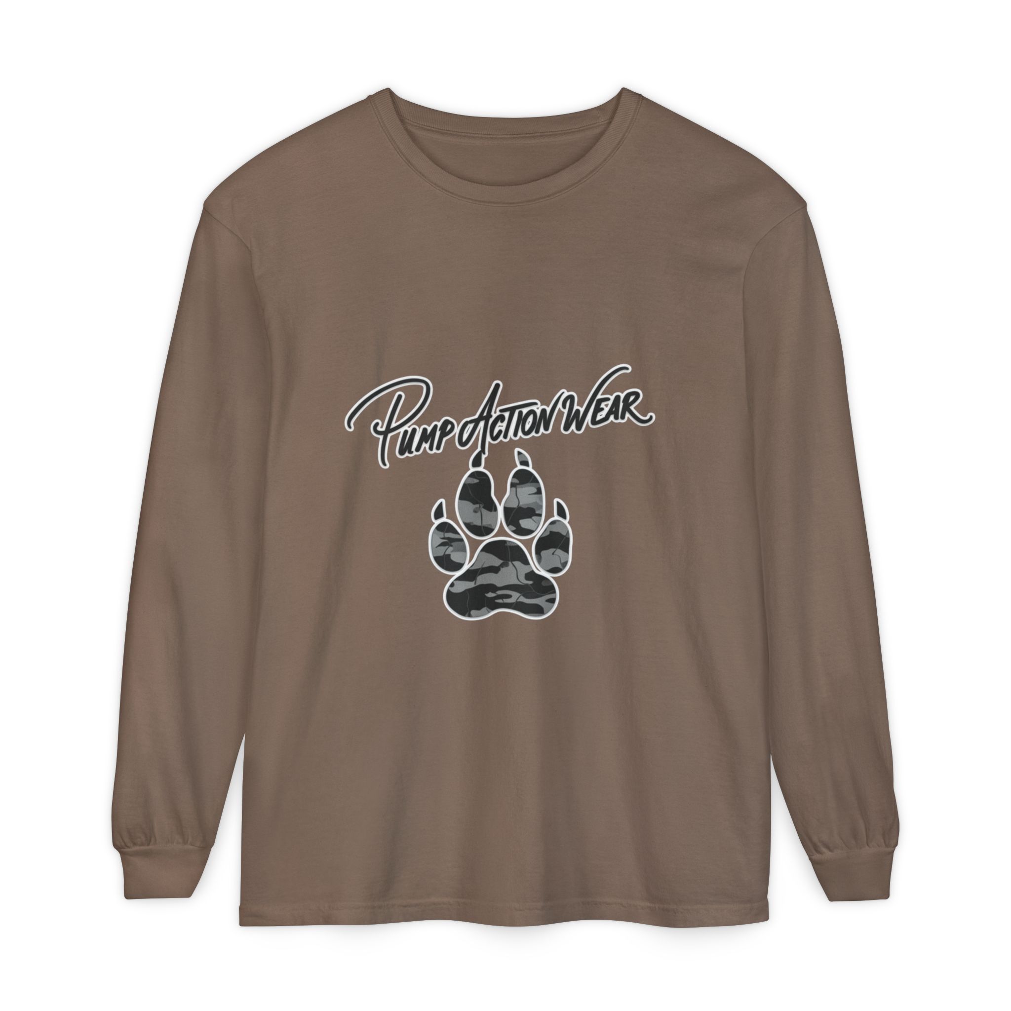 Long Sleeve T-Shirt — "Pump Action Wear" Paw Print Graphic - Image 25
