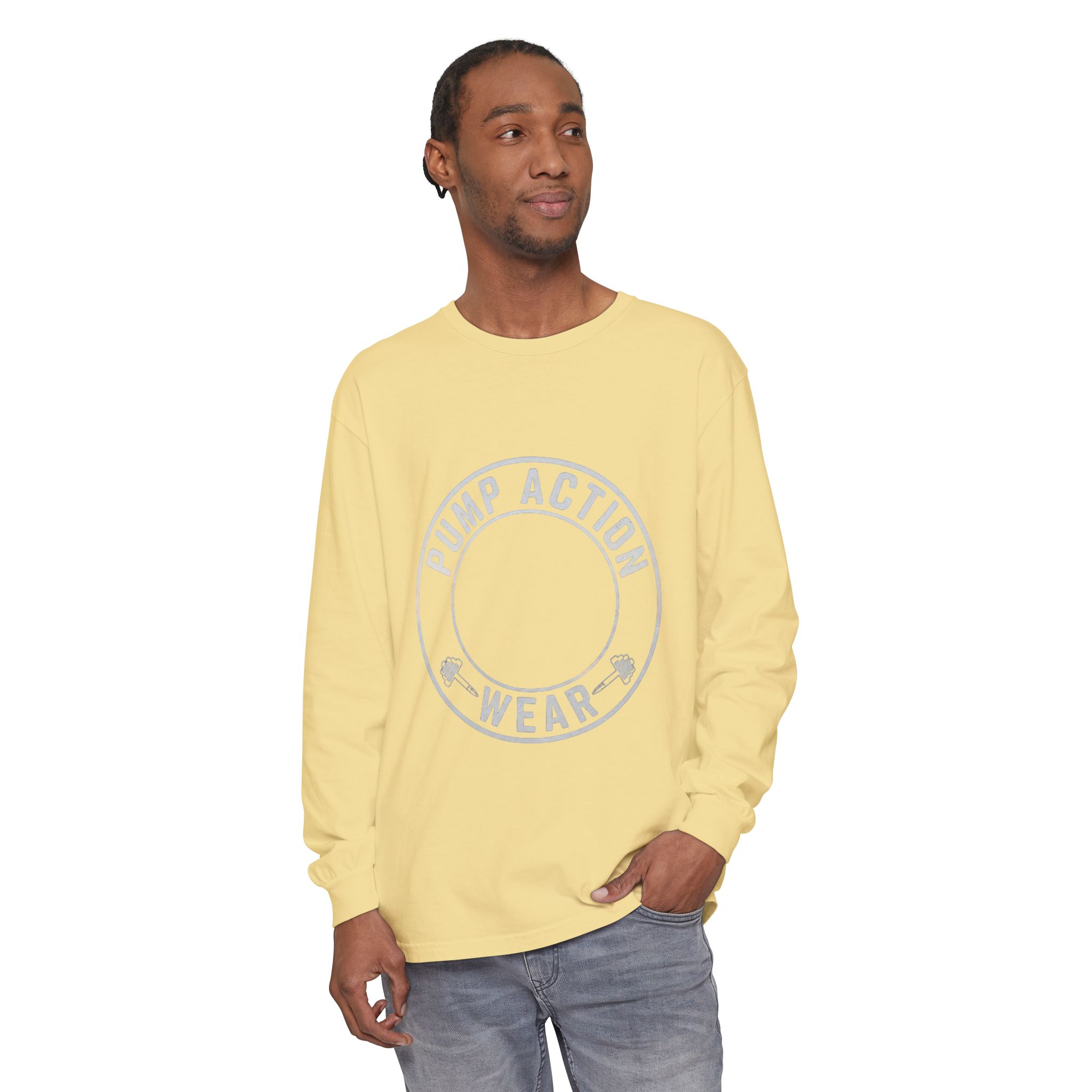 Pump Action Wear Long Sleeve Tee — Minimal Logo Casual Shirt - Image 31