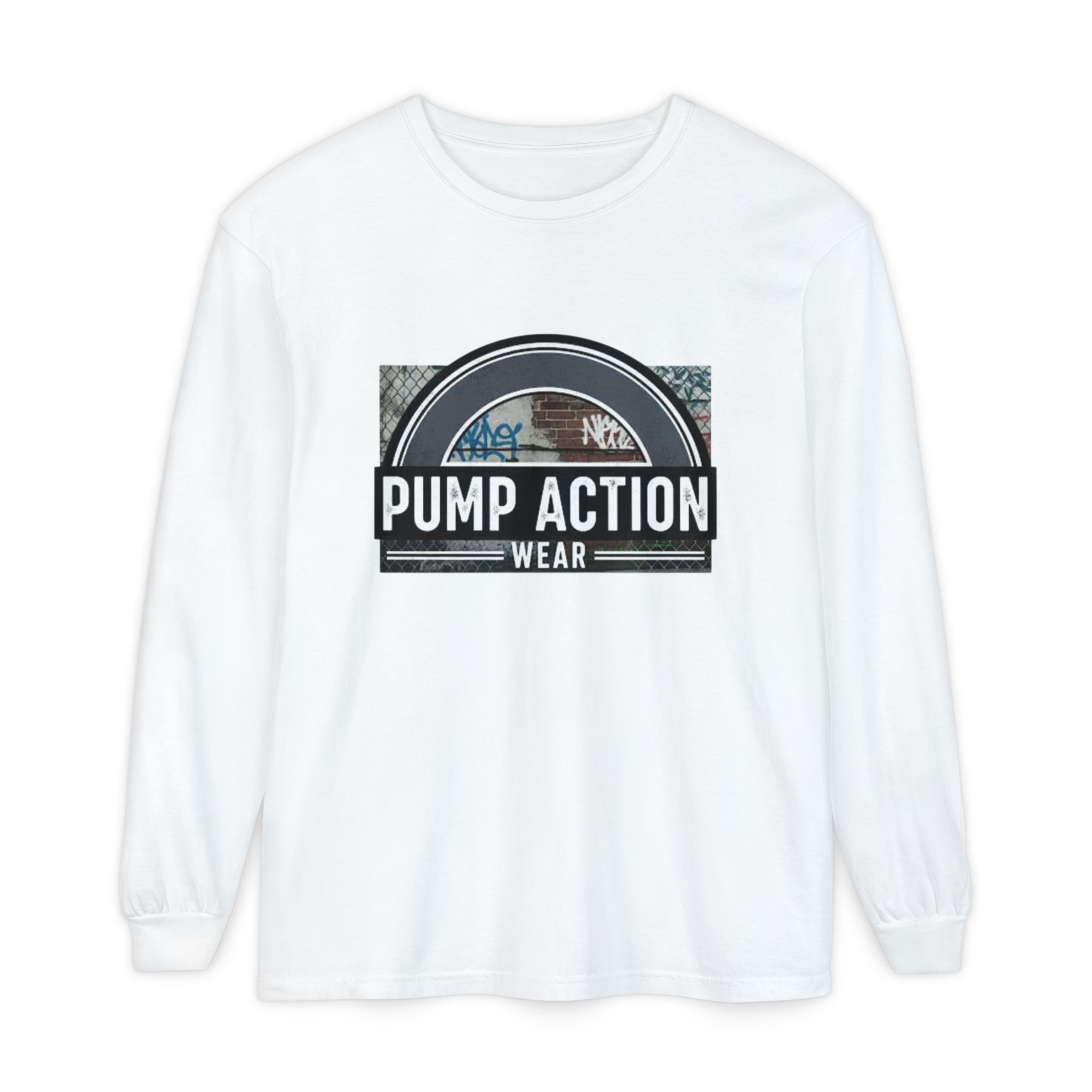 Pump Action Wear Long Sleeve Tee — Vintage Fuel Pump Logo Shirt