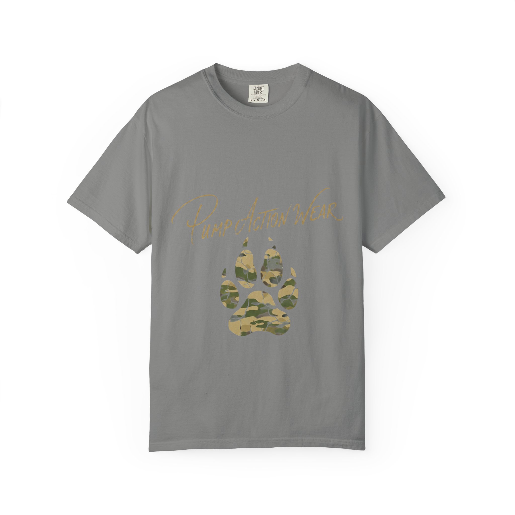 Paw Camo Tee — "Pump Action Wear" Graphic T-Shirt - Image 33