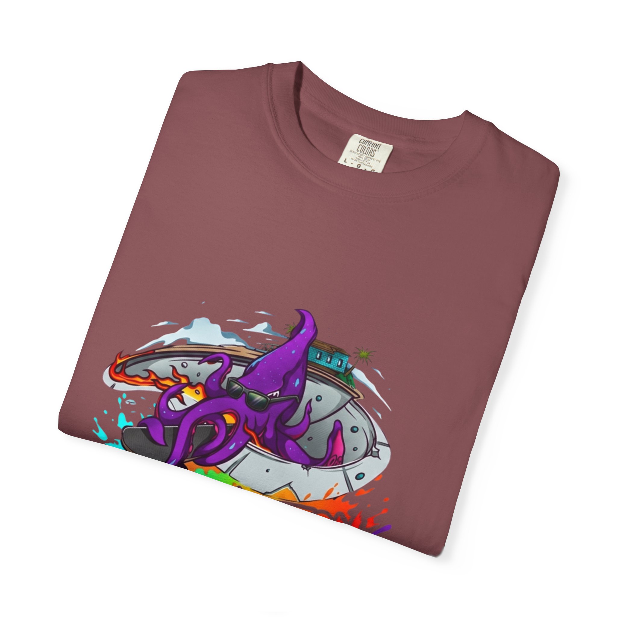 Octopus Graffiti T-Shirt — "Punk Action" Colorful Street Art Tee - Image 7