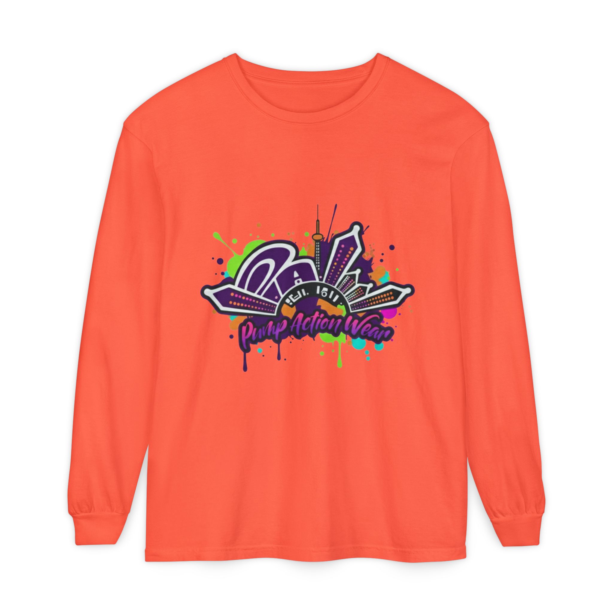 Long Sleeve T-Shirt — Colorful Urban Graffiti Skyline "One Day At A Time" - Image 9