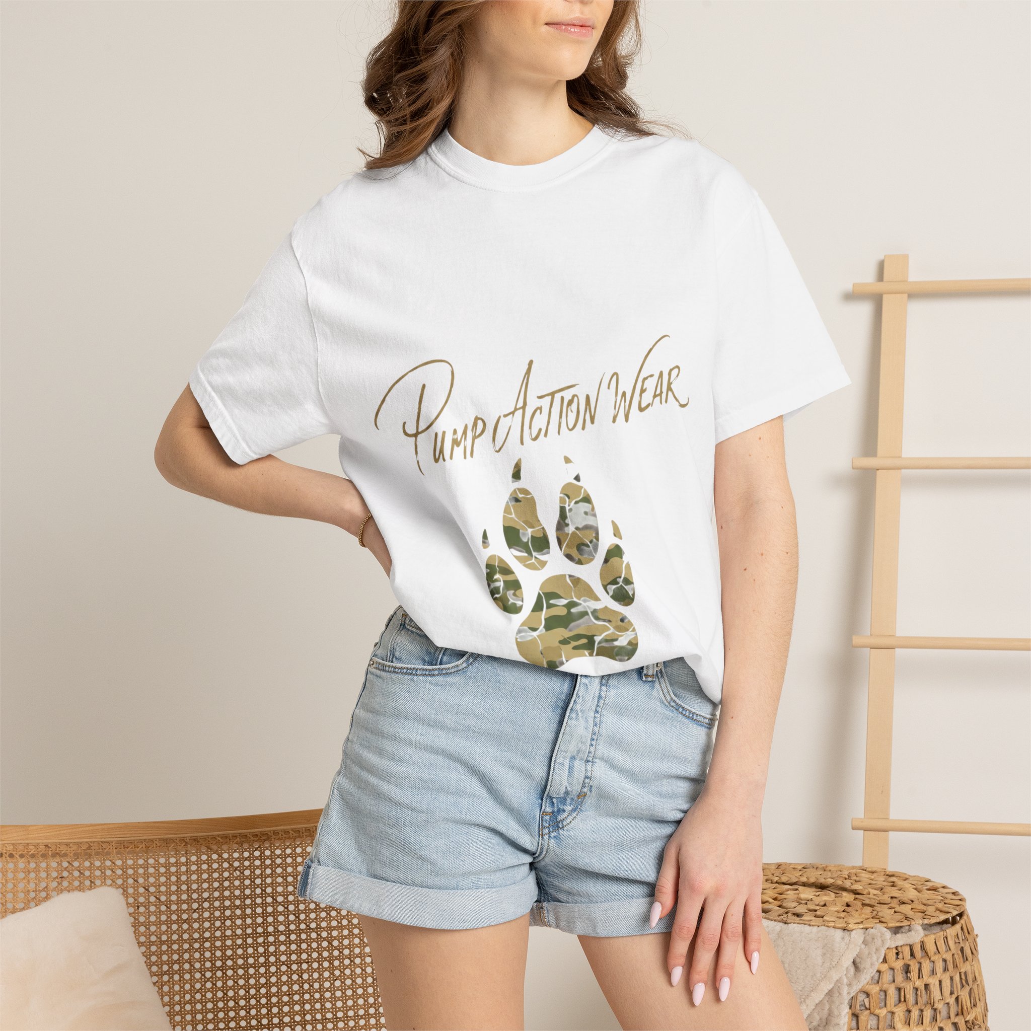 Paw Camo Tee — "Pump Action Wear" Graphic T-Shirt - Image 4