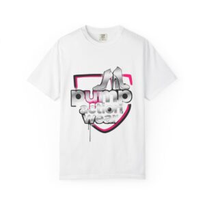 Pump Action Wear T-Shirt — Retro Metallic Heels Logo Tee