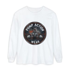 Pump Action Wear Long Sleeve T‑Shirt — Gym Weightlifting Logo Tee