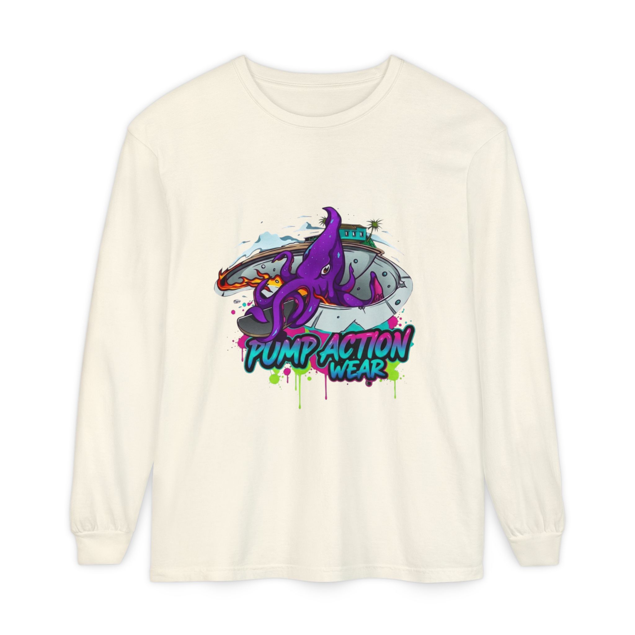 Octopus Skate Graphic Long Sleeve Tee - Image 17