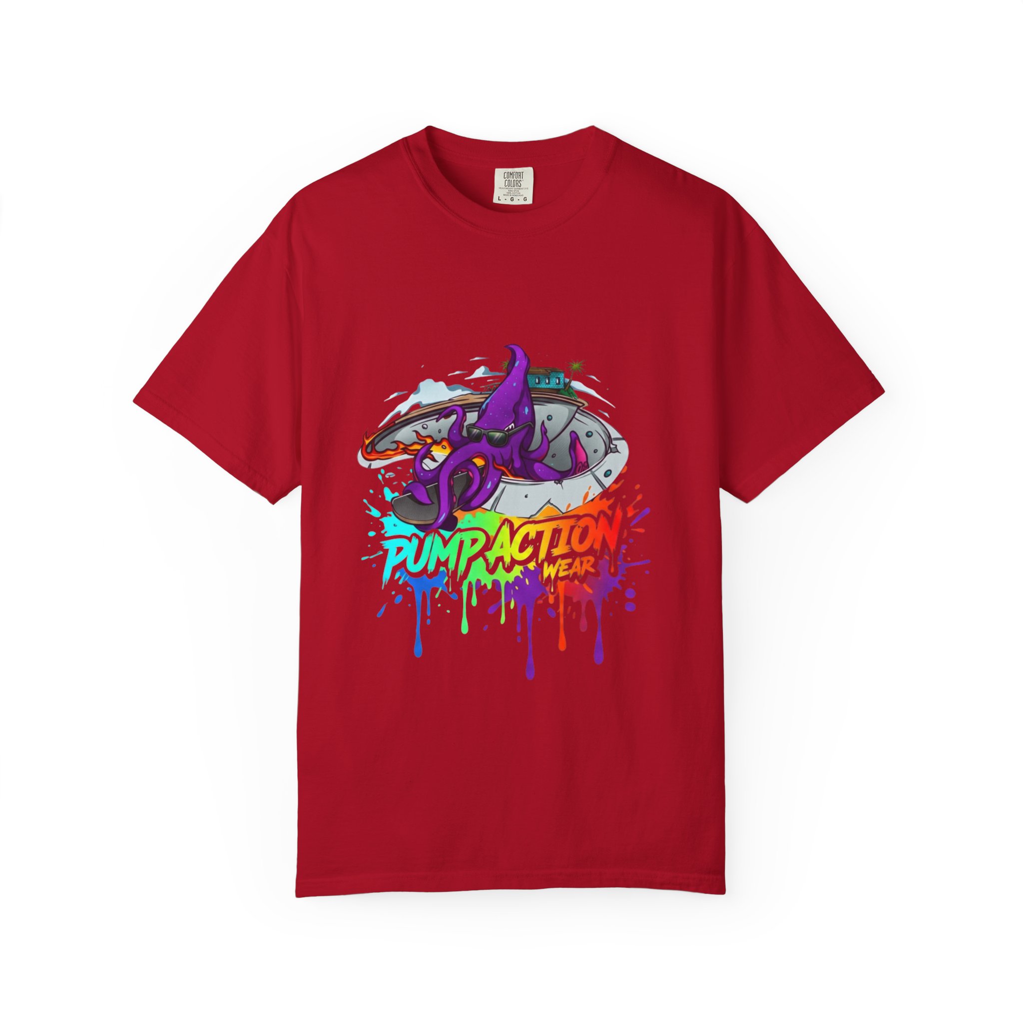 Octopus Graffiti T-Shirt — "Punk Action" Colorful Street Art Tee - Image 53