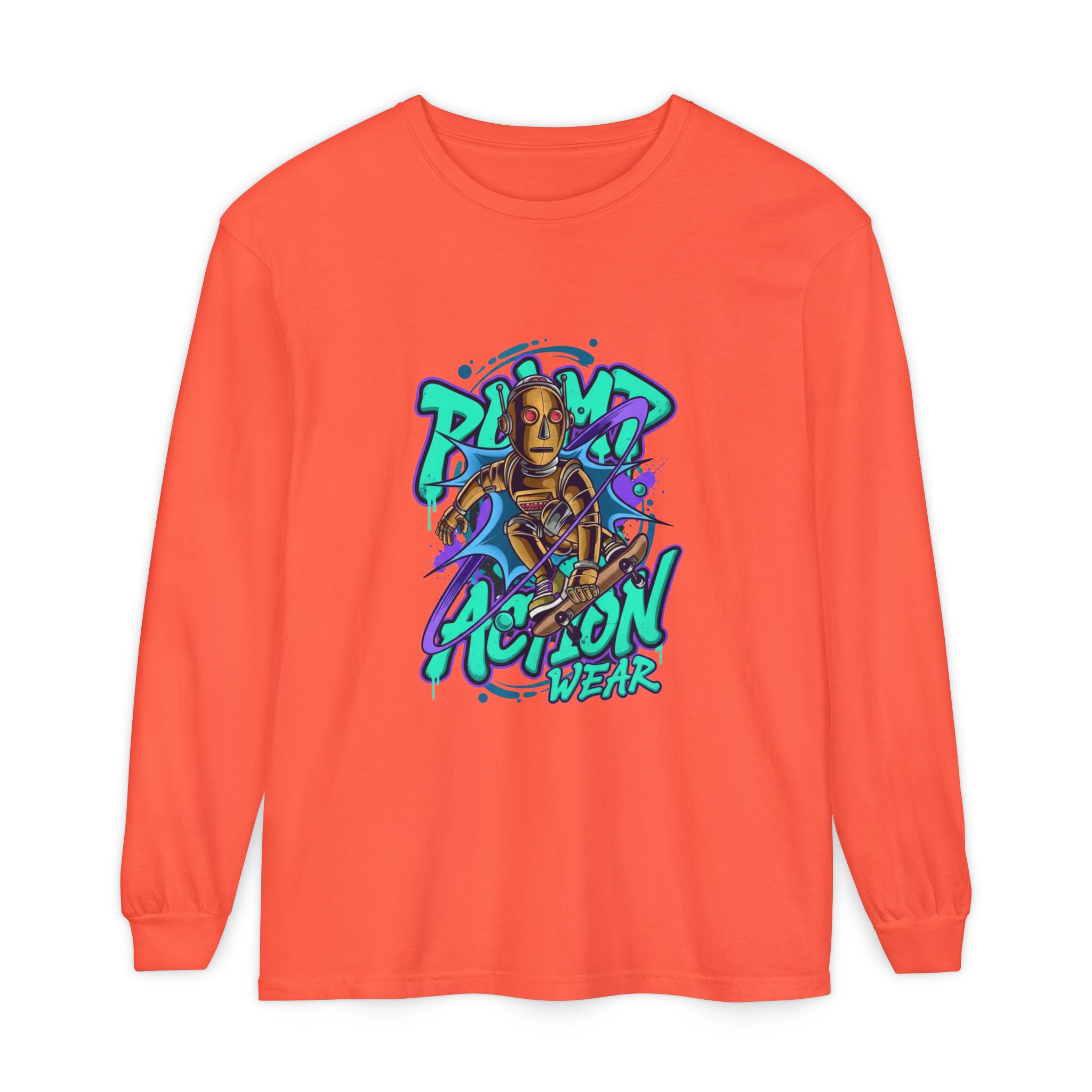 Retro Robot Graffiti Long Sleeve Tee - Image 9