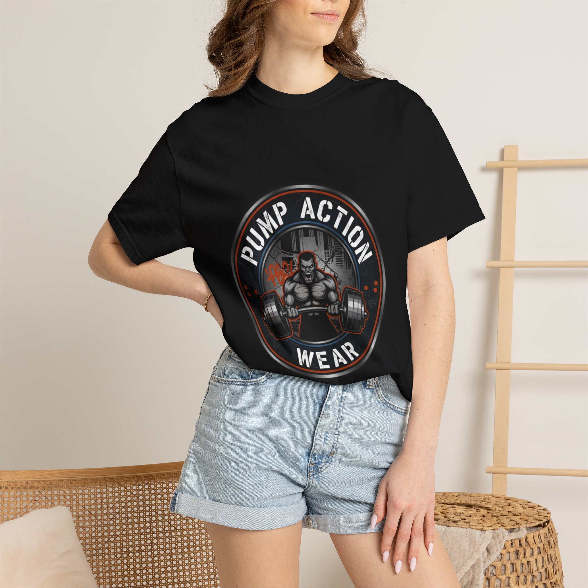 Gym T-Shirt — "Pump Action Wear" Muscle Weightlifting Tee - Image 48