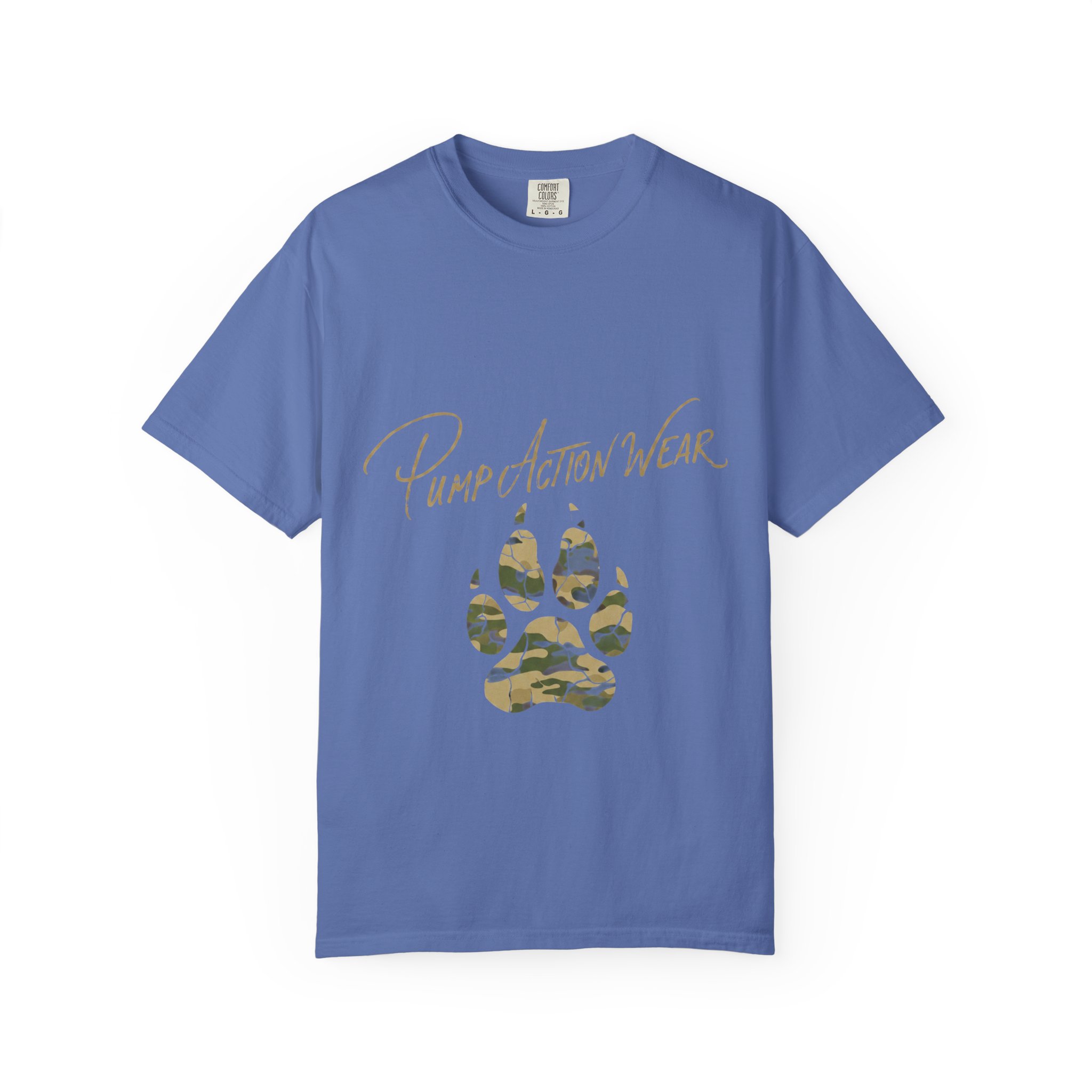 Paw Camo Tee — "Pump Action Wear" Graphic T-Shirt - Image 29
