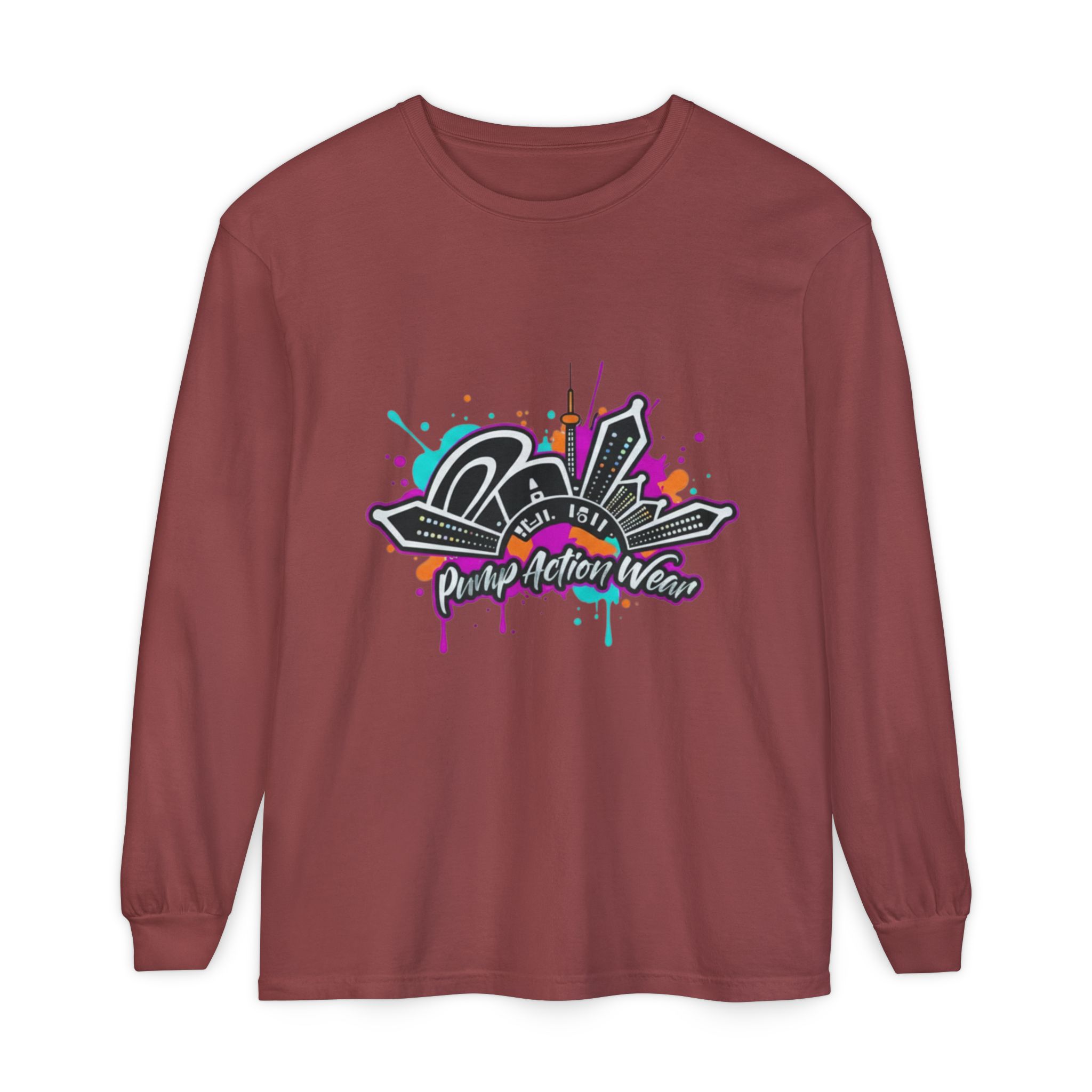 Graffiti Skyline Long Sleeve T-Shirt — "Pump Action Wear" Streetwear Tee - Image 13