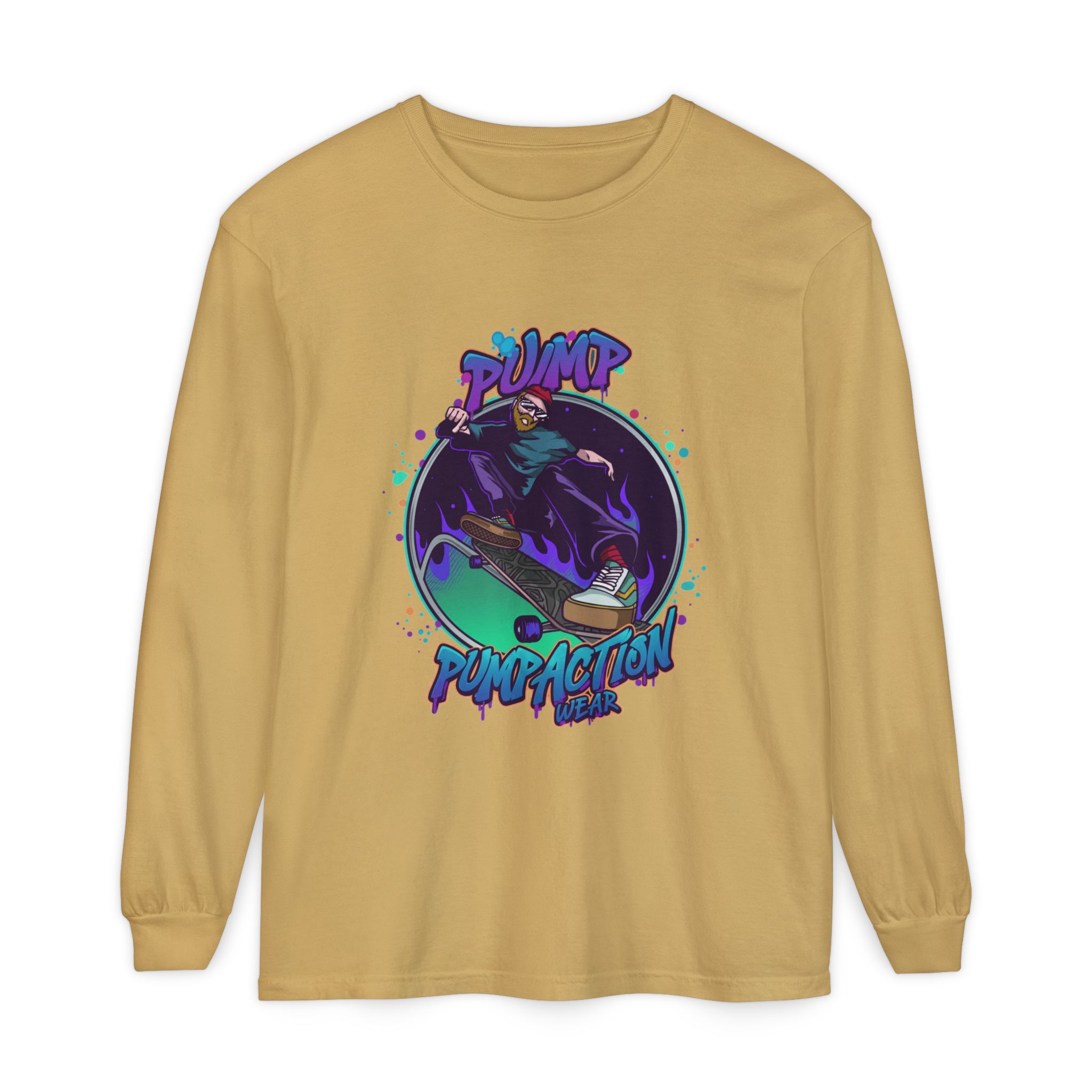Pump Action Skateboard Long Sleeve Tee – Pump Action Graphic Shirt - Image 21