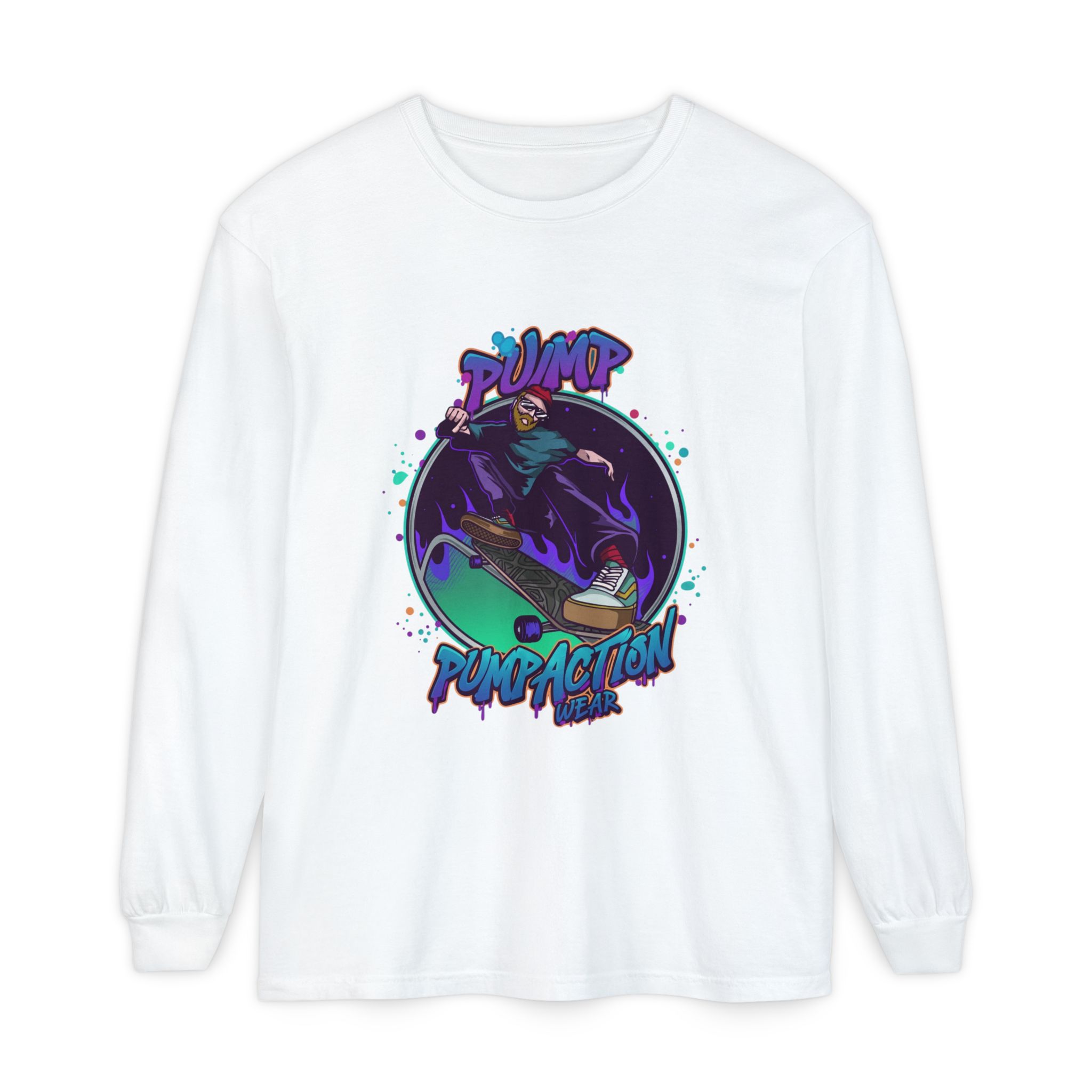 Pump Action Skateboard Long Sleeve Tee – Pump Action Graphic Shirt