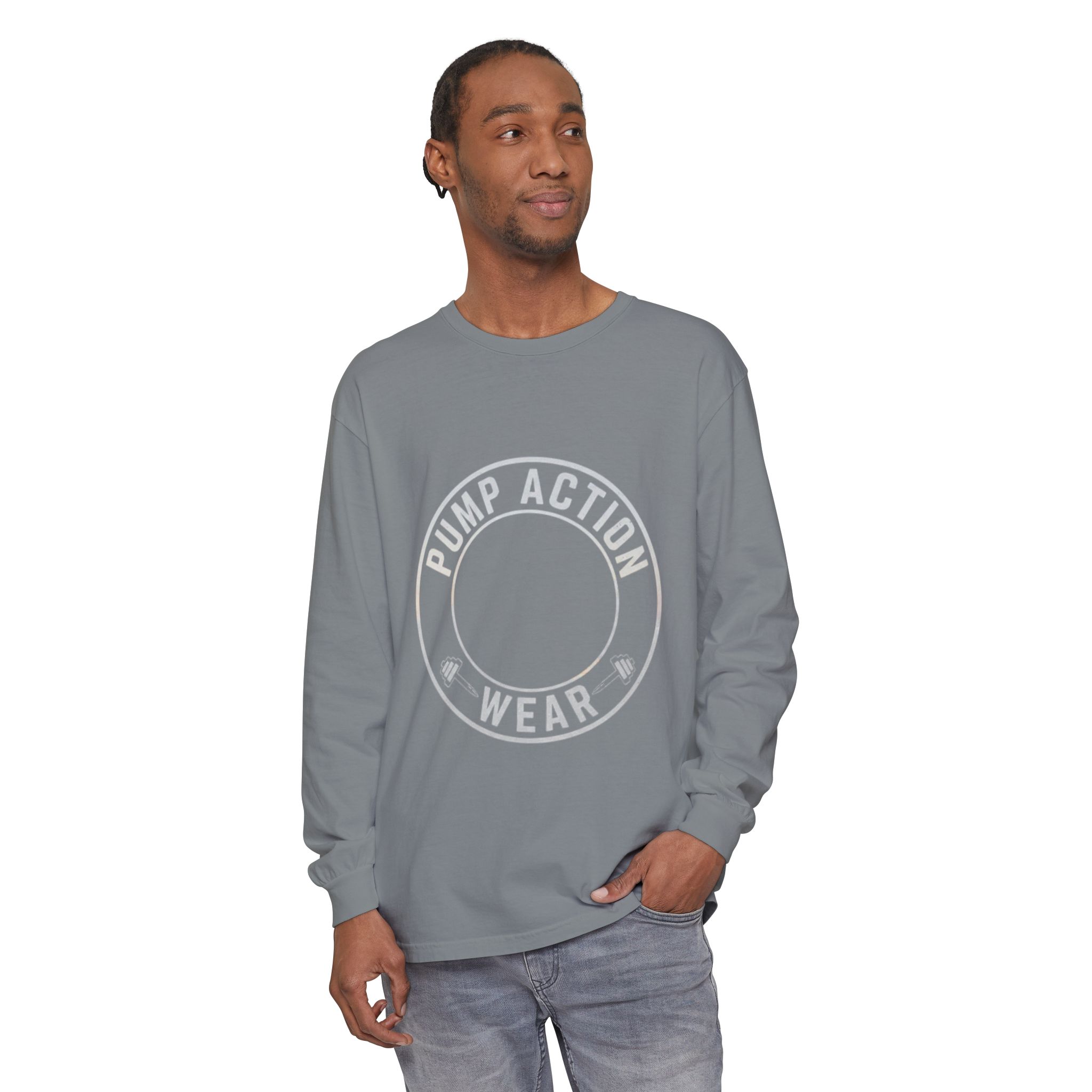 Pump Action Wear Long Sleeve Tee — Minimal Logo Casual Shirt - Image 55
