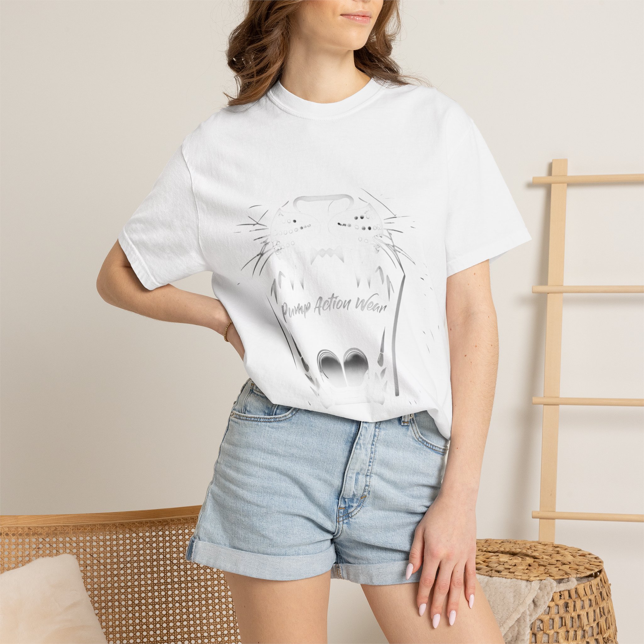 Cat Jaw Graphic T-Shirt — 'Please Afford Meow' Minimalist Cat Face Tee - Image 4