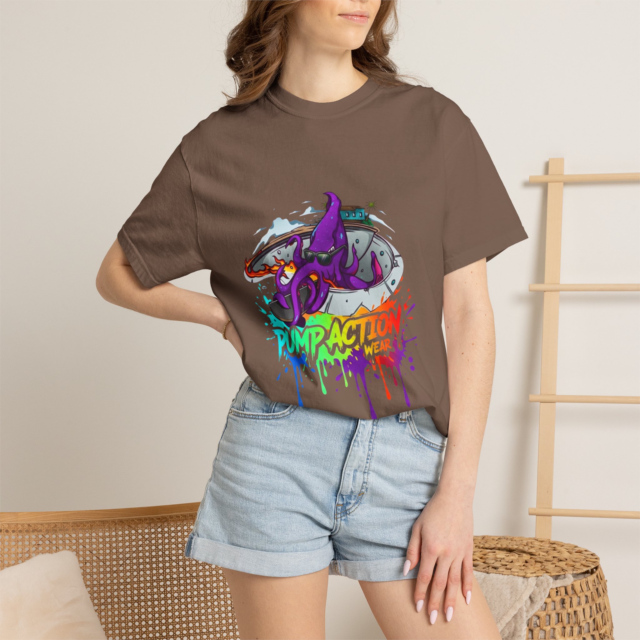 Octopus Graffiti T-Shirt — "Punk Action" Colorful Street Art Tee - Image 16
